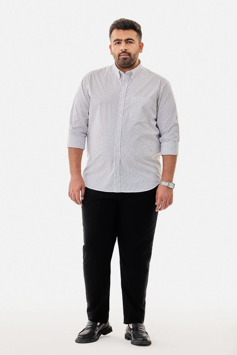 سنيتش Plus Size Stripes Stretch Shirt